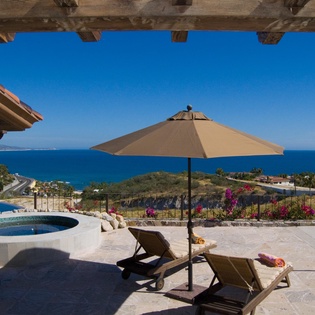 Poolside patio
