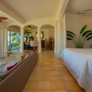 Bedroom suite with terrace access and view