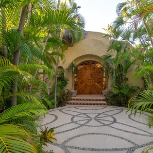 Beautiful outside entryway of villa