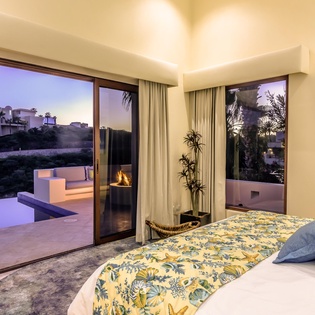 Bedroom with terrace access and view