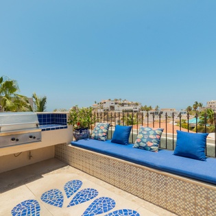 Pool deck gas grill