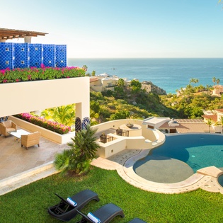 Patio with infinity pool and ocean view