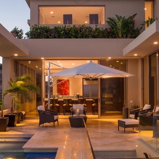 Patio at night