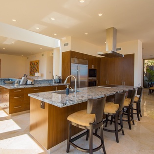 Kitchen with bar stools