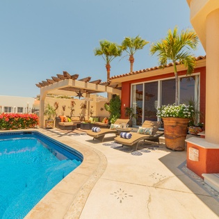 Pool patio lounging