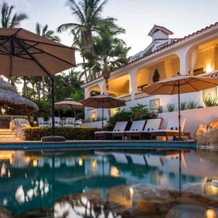 Pool and villa view