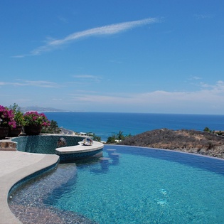 Infinity pool with ocean views