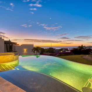 Poolside with sunset ocean views