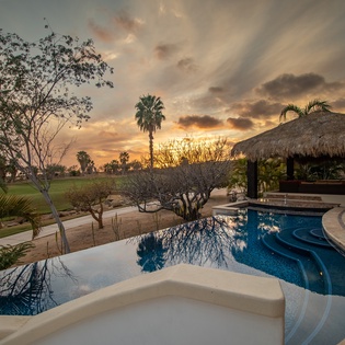 Poolside with sunset views