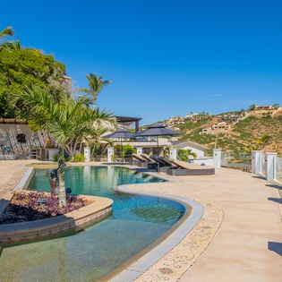 Poolside patio