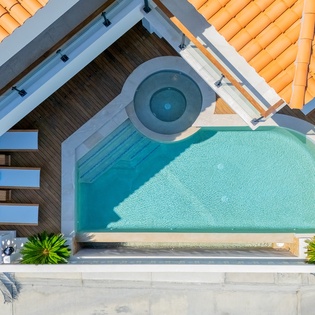 Aerial view of patio