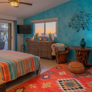 Bedroom suite during sunset