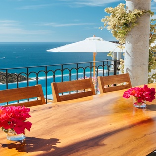Outdoor dining with incredible ocean view