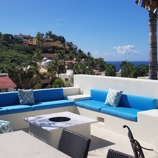 Rooftop deck with sitting area