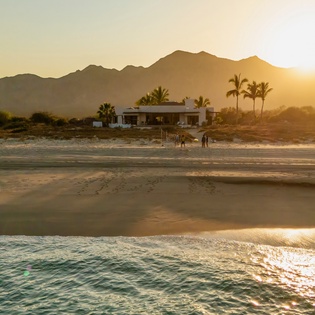 Beach views of villa