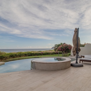 Patio with ocean views