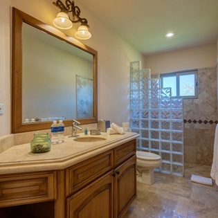 En suite bathroom with walk in shower