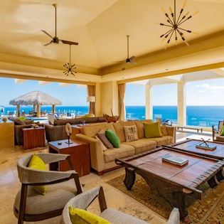 Gorgeous interior living area with views