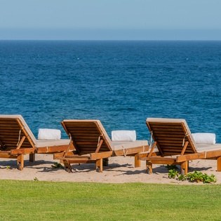 Ocean view and beachfront setting