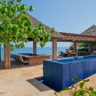 Poolside patio