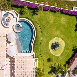 Aerial view of villa