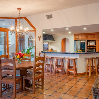 Dining area and kitchen