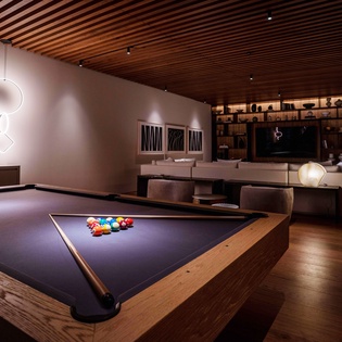 Pool table in entertainment area