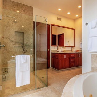 En suite bathroom with walk-in shower