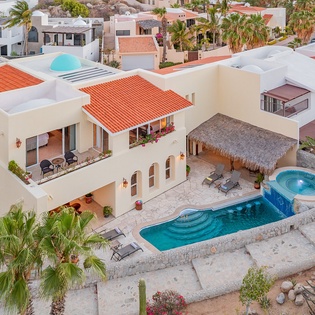 Bird's eye view of villa