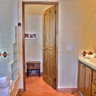 En suite bathroom with walk in shower