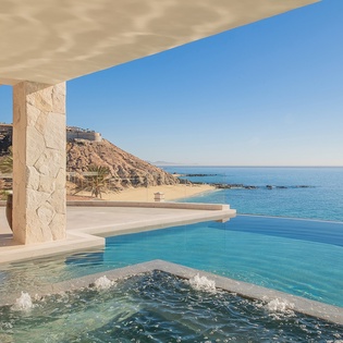 Infinity pool with incredible beachfront views