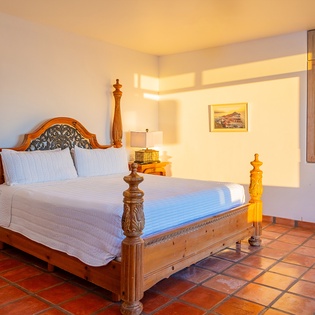 Bedroom suite during golden hour