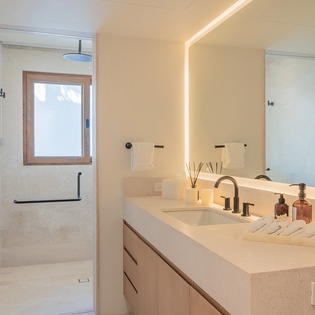 En suite bathroom with walk in shower