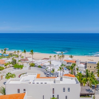 Aerial ocean view of villa