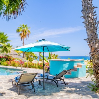 Poolside patio