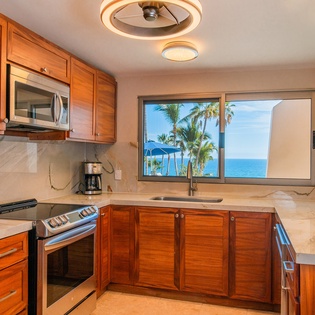 Fully equipped kitchen with ocean views