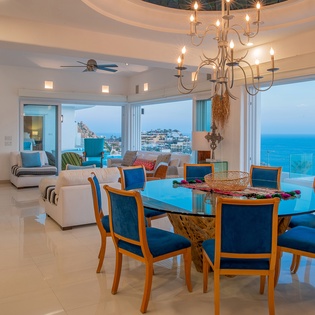 Dining area with outstanding ocean views