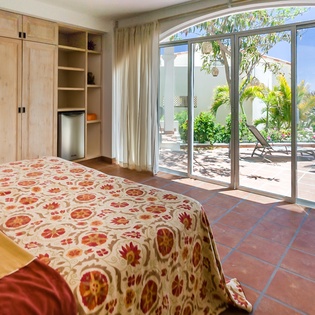 Bedroom suite with patio access
