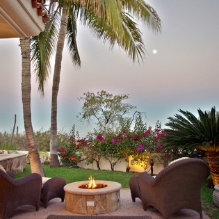 Enjoy the sunset next to a cozy firepit