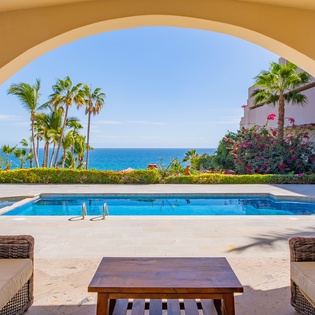 Outdoor seating with ocean views