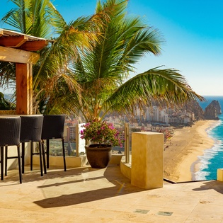 Exterior patio area with breathtaking ocean views