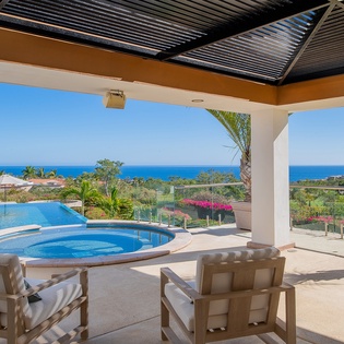 Outdoor seating with ocean views