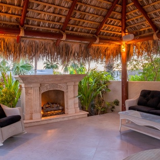 Palapa with outdoor patio furniture