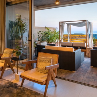 Living area with ocean view