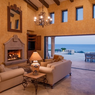 Cozy living area with fireplace