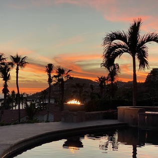 Sunset pool views
