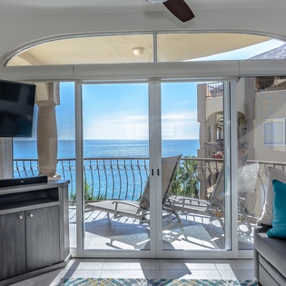 Living are with ocean views