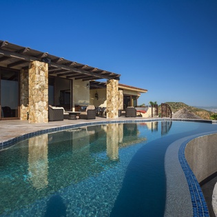 Infinity pool with ocean views