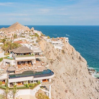 Bird's eye view of villa
