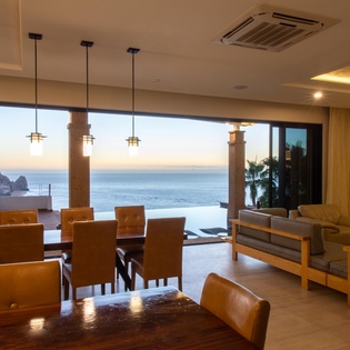 Pocket doors from living area to pool deck